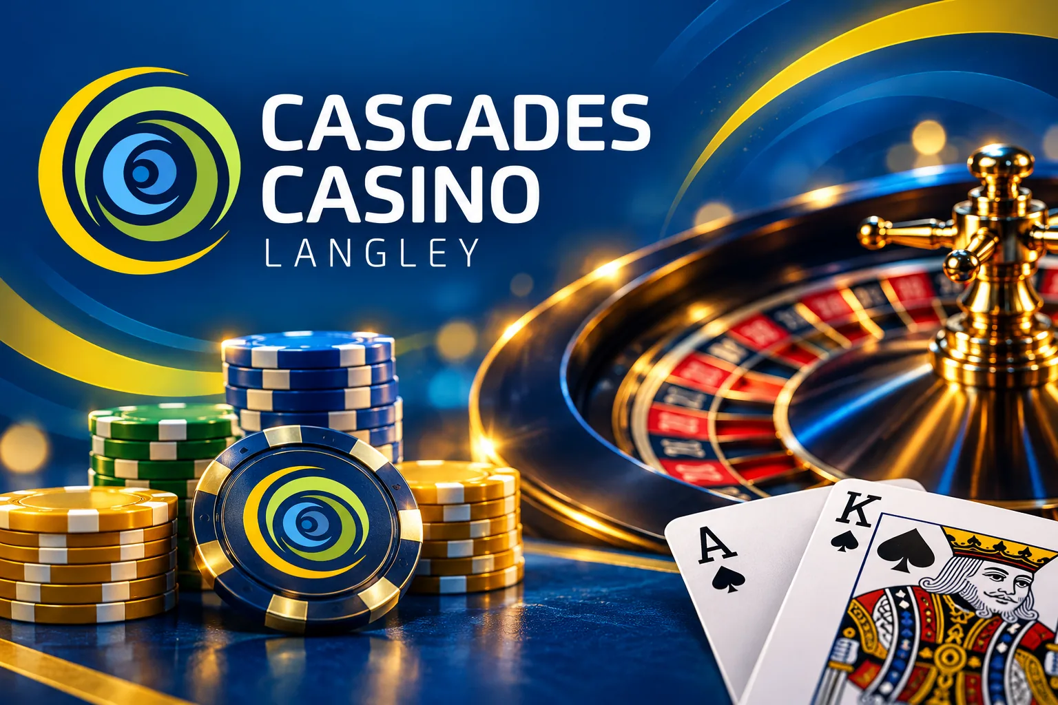 Cascades Casino online welcome offer banner showing 100% up to C$1,000 and 150 free spins